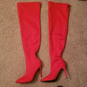 Red over the knee boot size 8.5